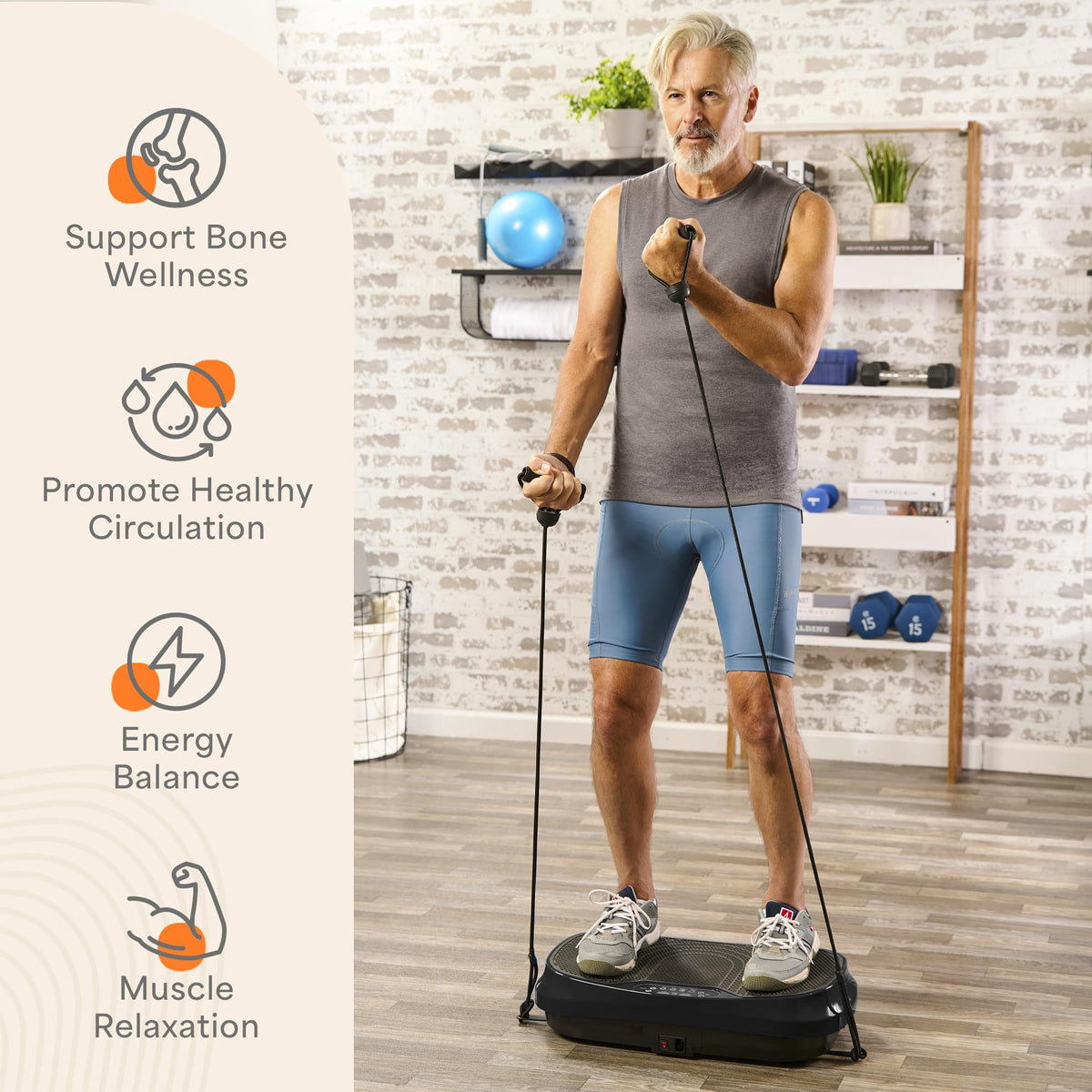 Mini Vibration Plate Exercise Machine with Resistance Bands C58184