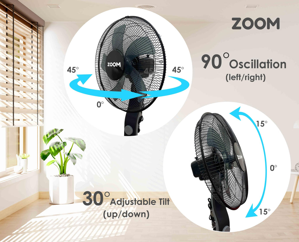 Black 2 Pack 16 inch Pedestal Stand Fan H86231