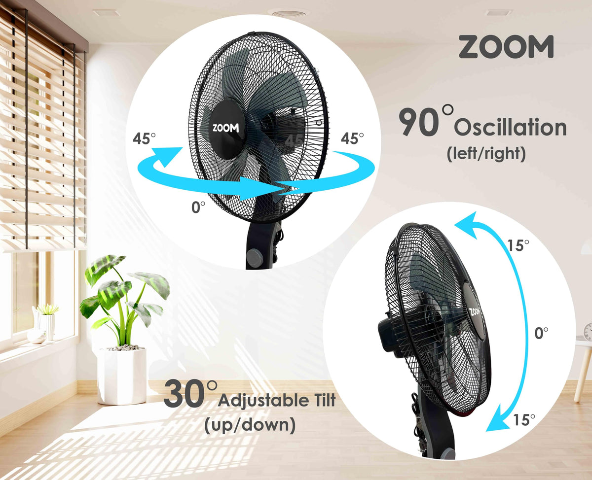 Black 2 Pack 16 inch Pedestal Stand Fan H86231