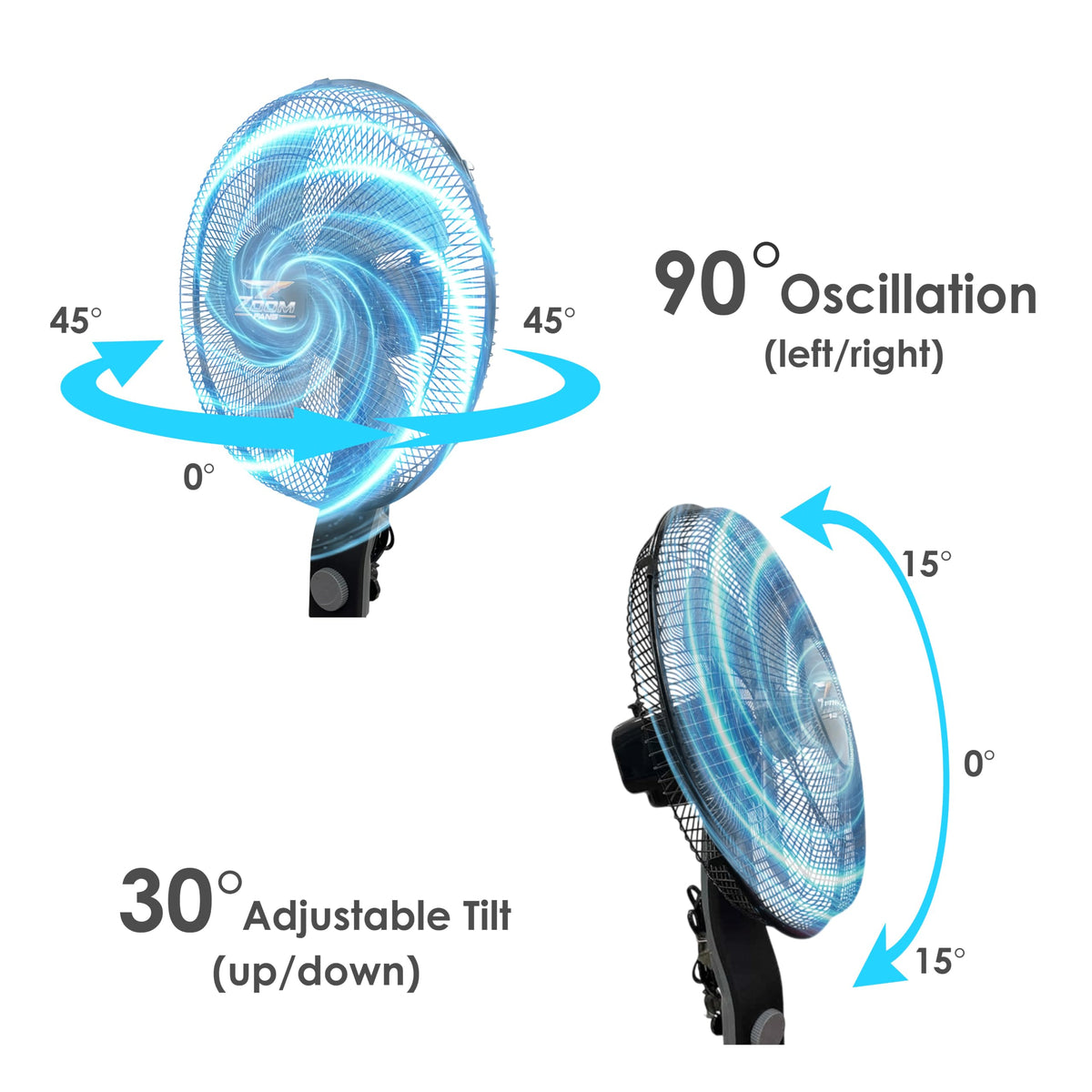 Black 2 Pack 16 inch Pedestal Stand Fan H86231