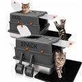 2 Pack XXXL Stainless Steel Litter Box with Lid Q1224