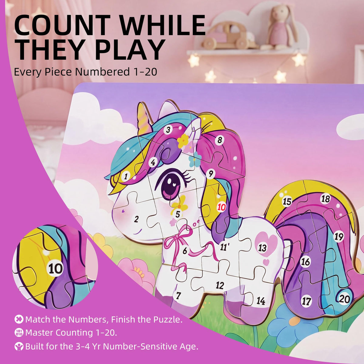 Wooden Puzzle for Toddlers Age 3-5 K701198