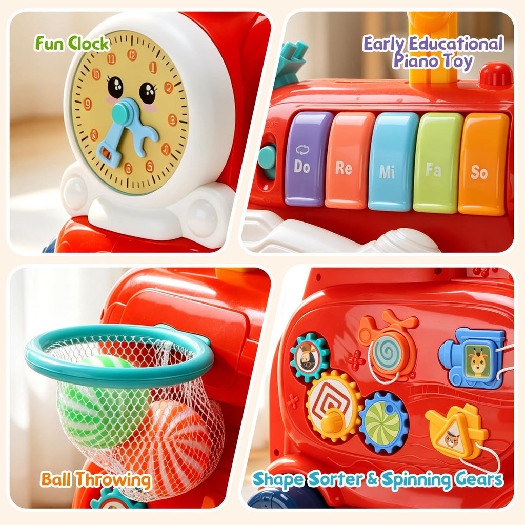 Baby Push Walker Toddler Walking Toy with Busy Board B519