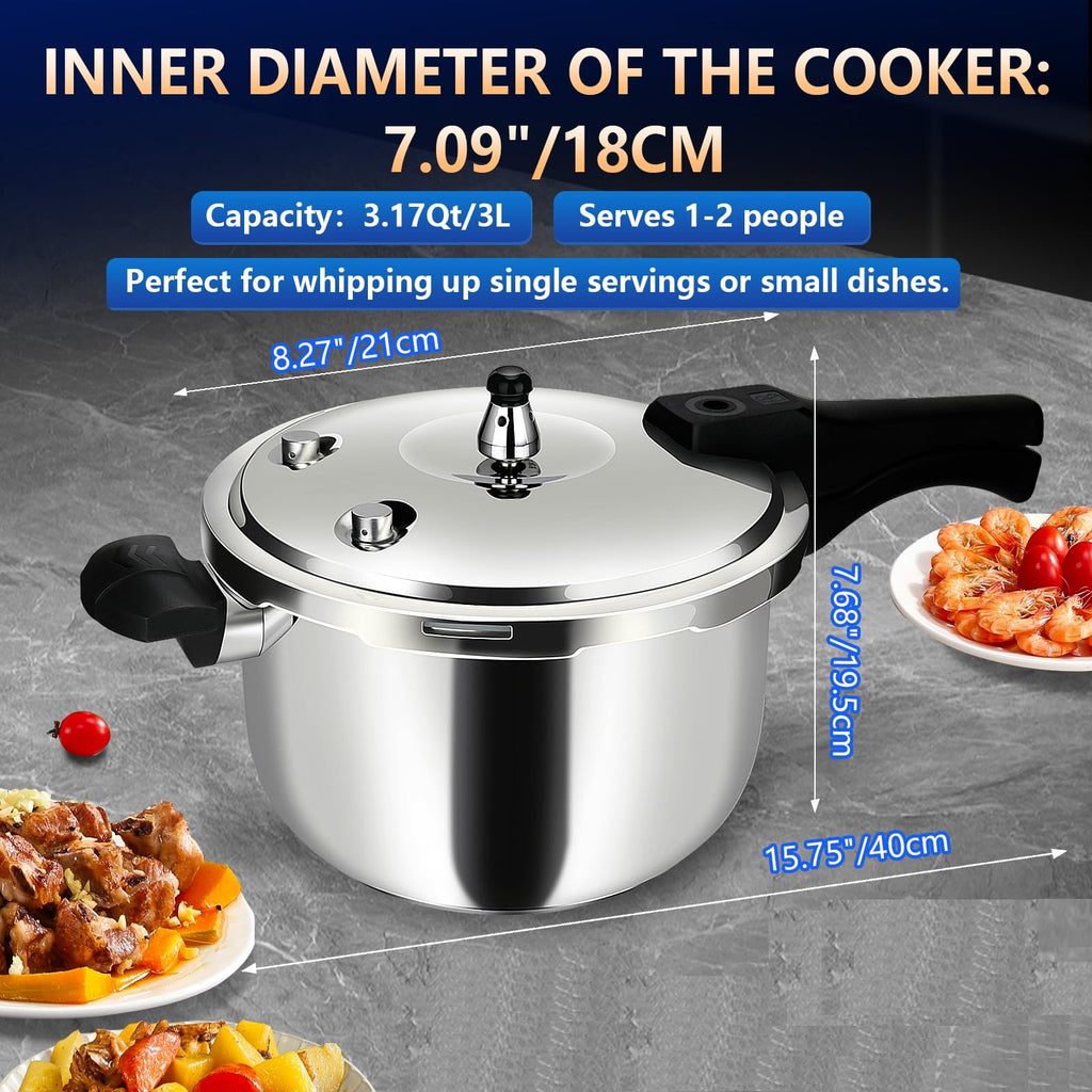 Stainless Steel 3 Quart Pressure Cooker V21470