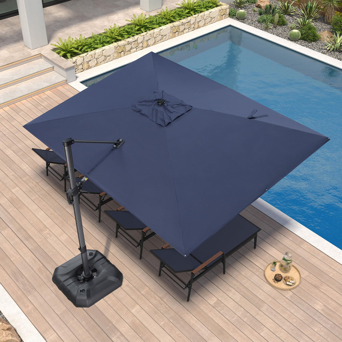 Navy Rectangle Patio Umbrella A6074