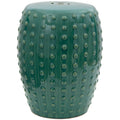 18" Blue-Green Porcelain Garden Stool O160222