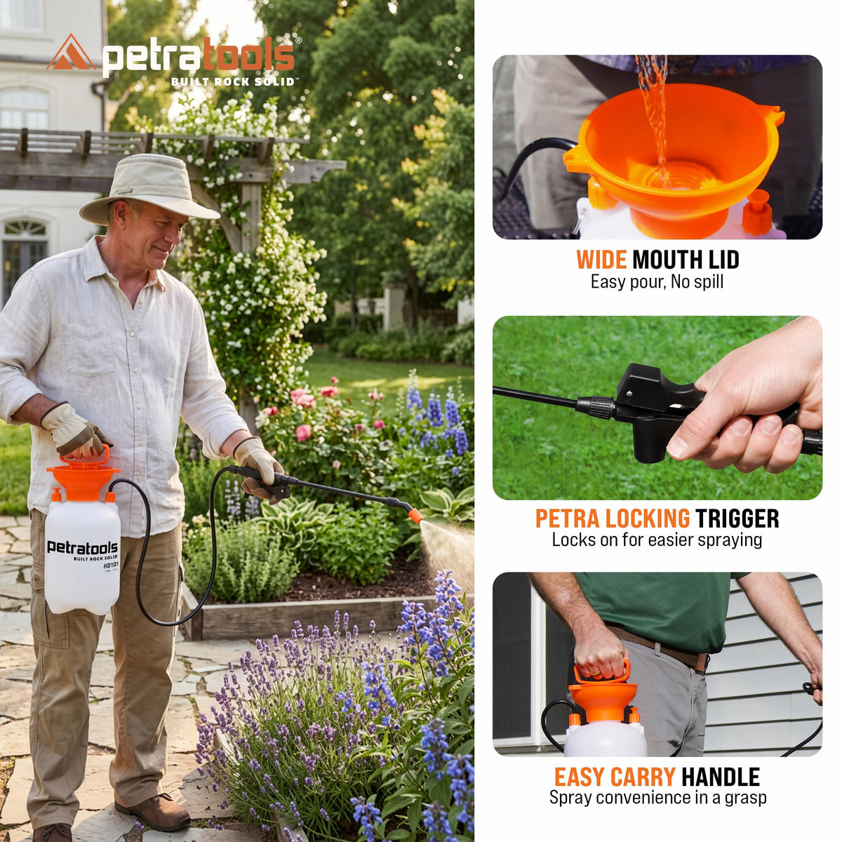1 Gallon Garden Pump Sprayer with 52-in Hose & 2 Nozzles S195