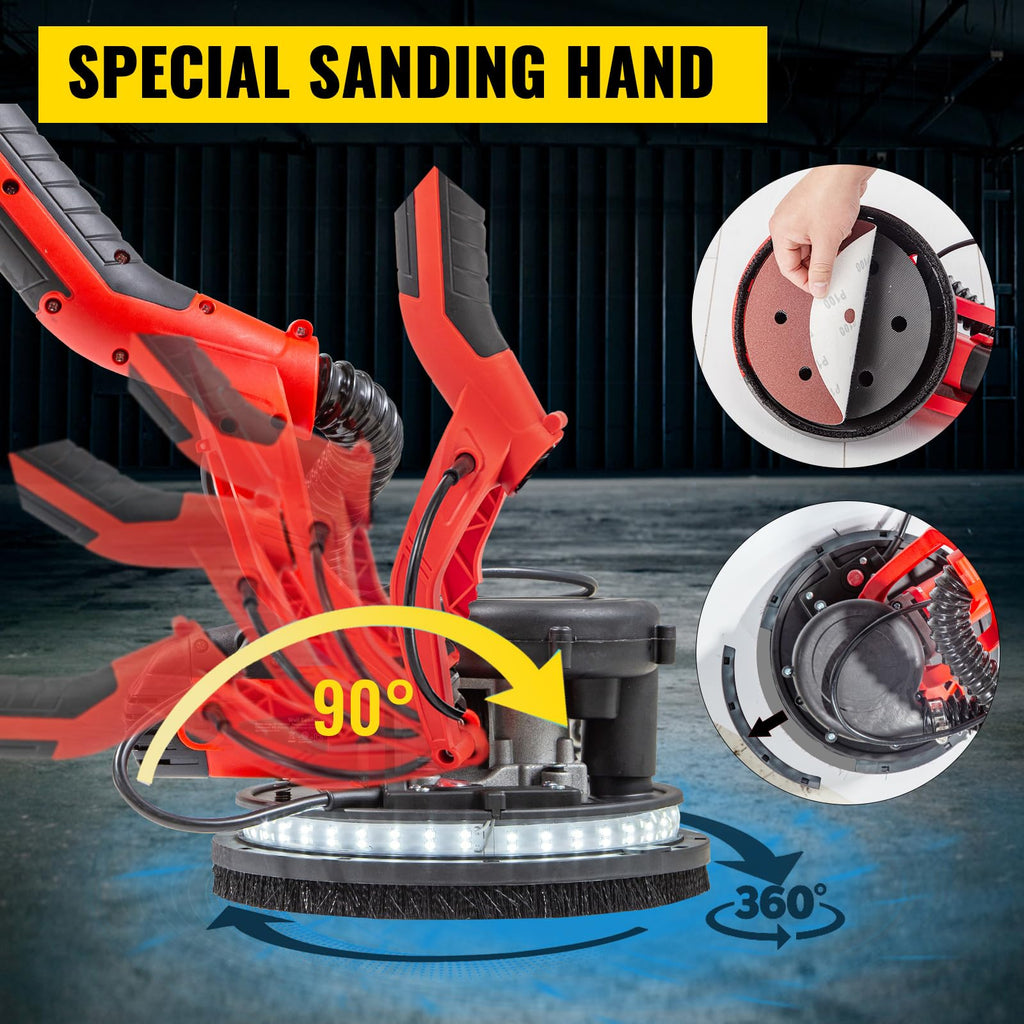 850W Variable Speed Electric Drywall Sander with Vacuum Bag J373153
