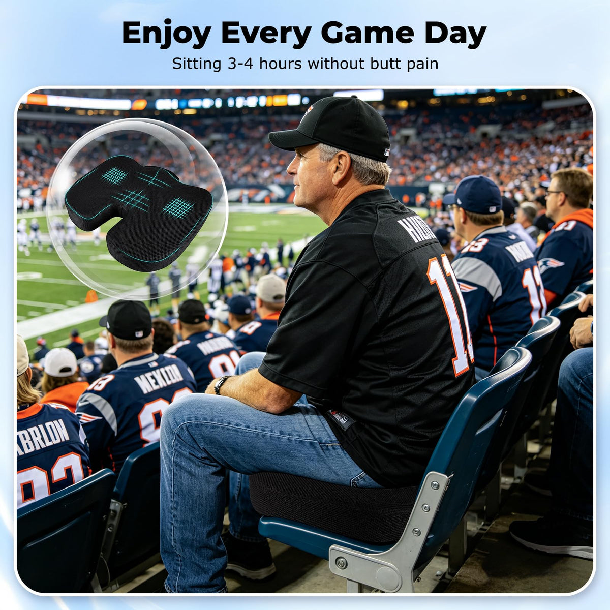 Breathable Mesh 18x14x3 inches Stadium Seat Cushions W990998
