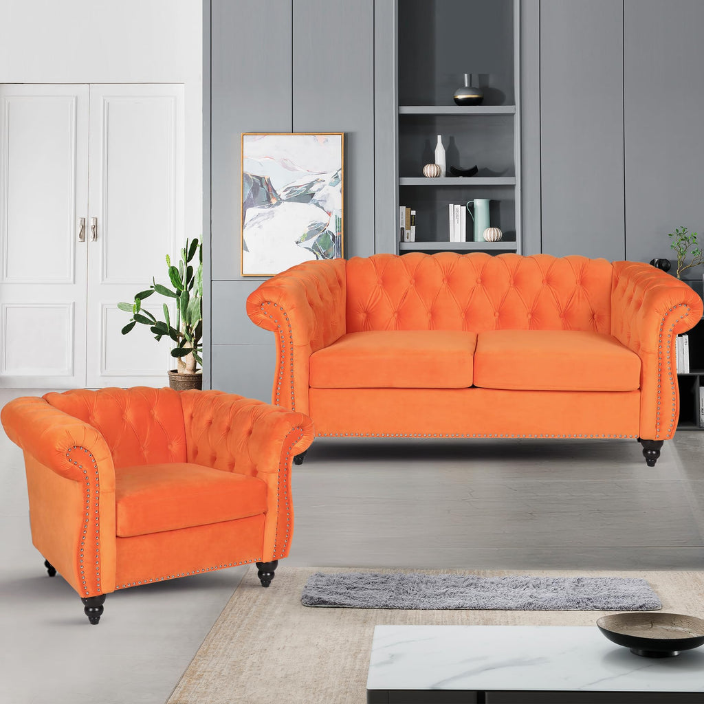 Tufted Velvet 2 Seater Sofa A74854