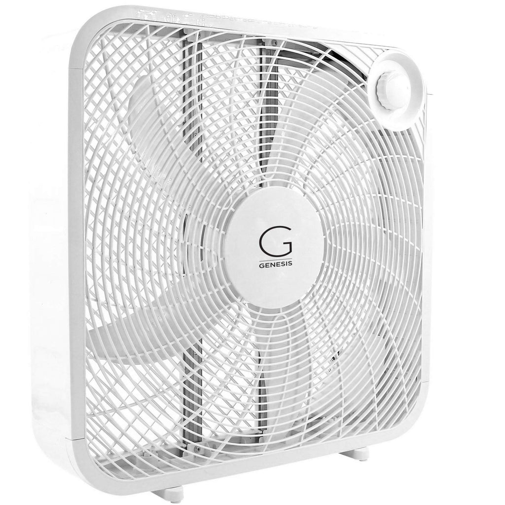 20" Box Fan, 3 Settings, Carry Handle, White Q92268