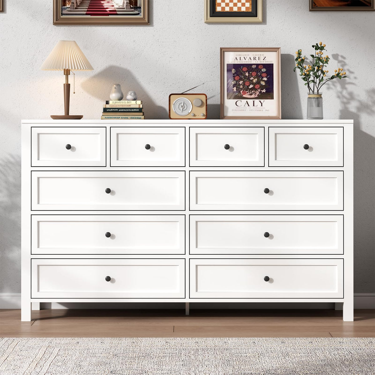 White 10 Drawers Dresser W52344