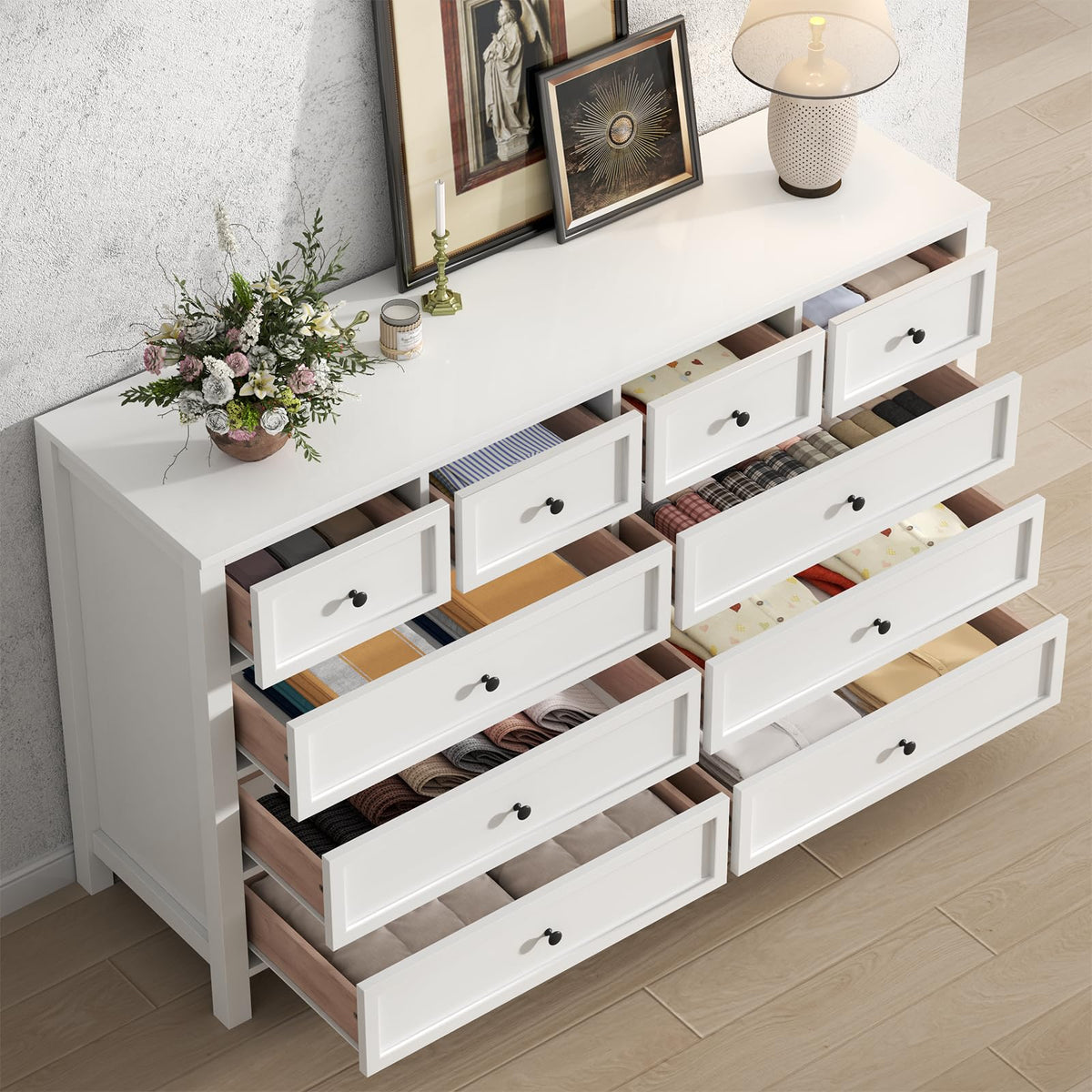 White 10 Drawers Dresser W52344