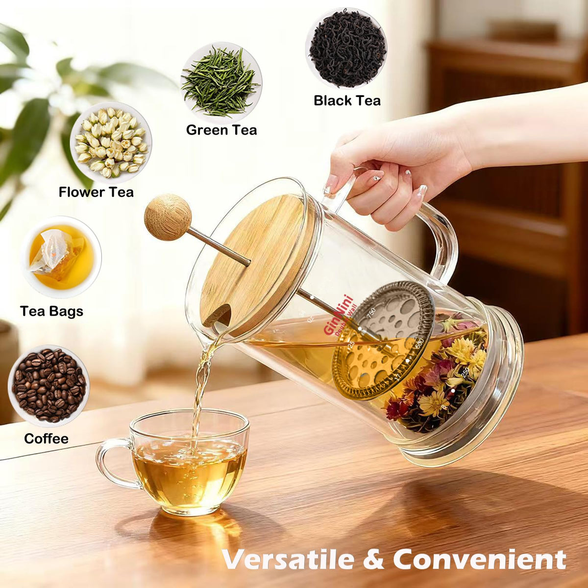 34oz Double-Wall Glass French Press O885210