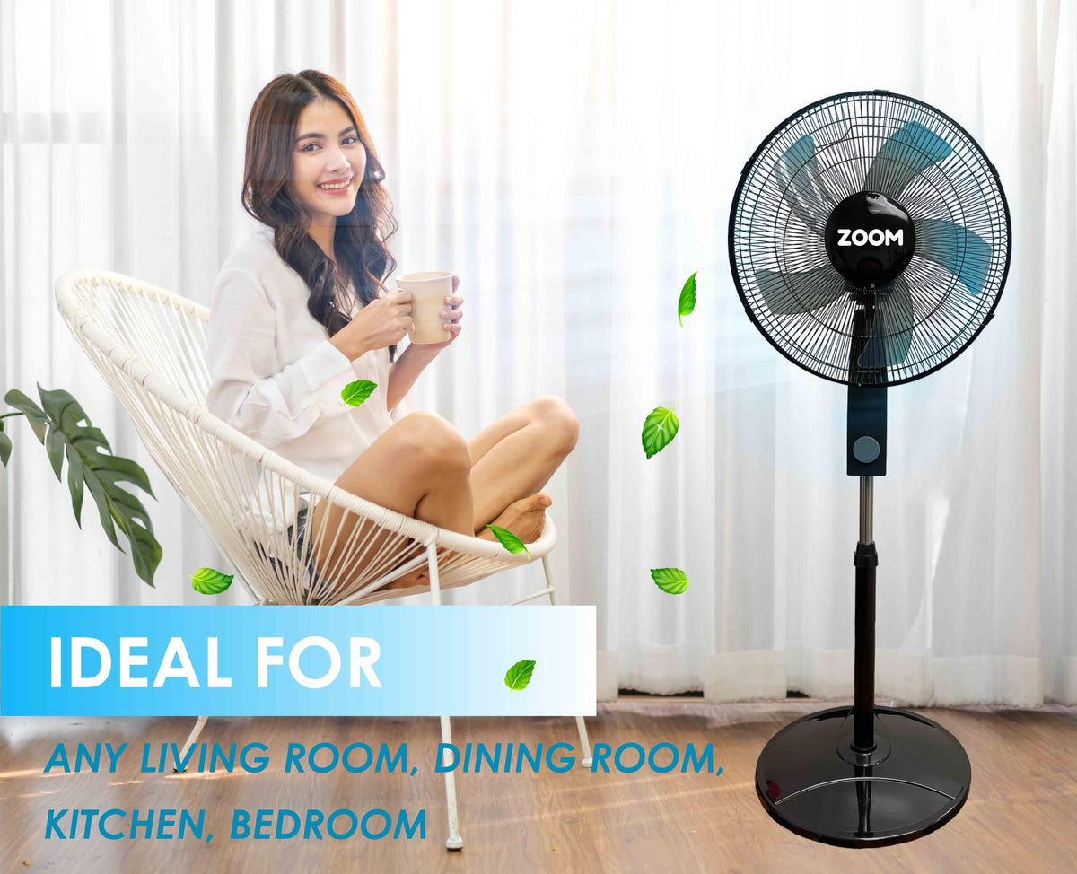 Black 2 Pack 16 inch Pedestal Stand Fan H86231