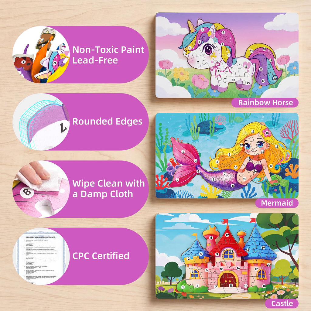 Wooden Puzzle for Toddlers Age 3-5 K701198