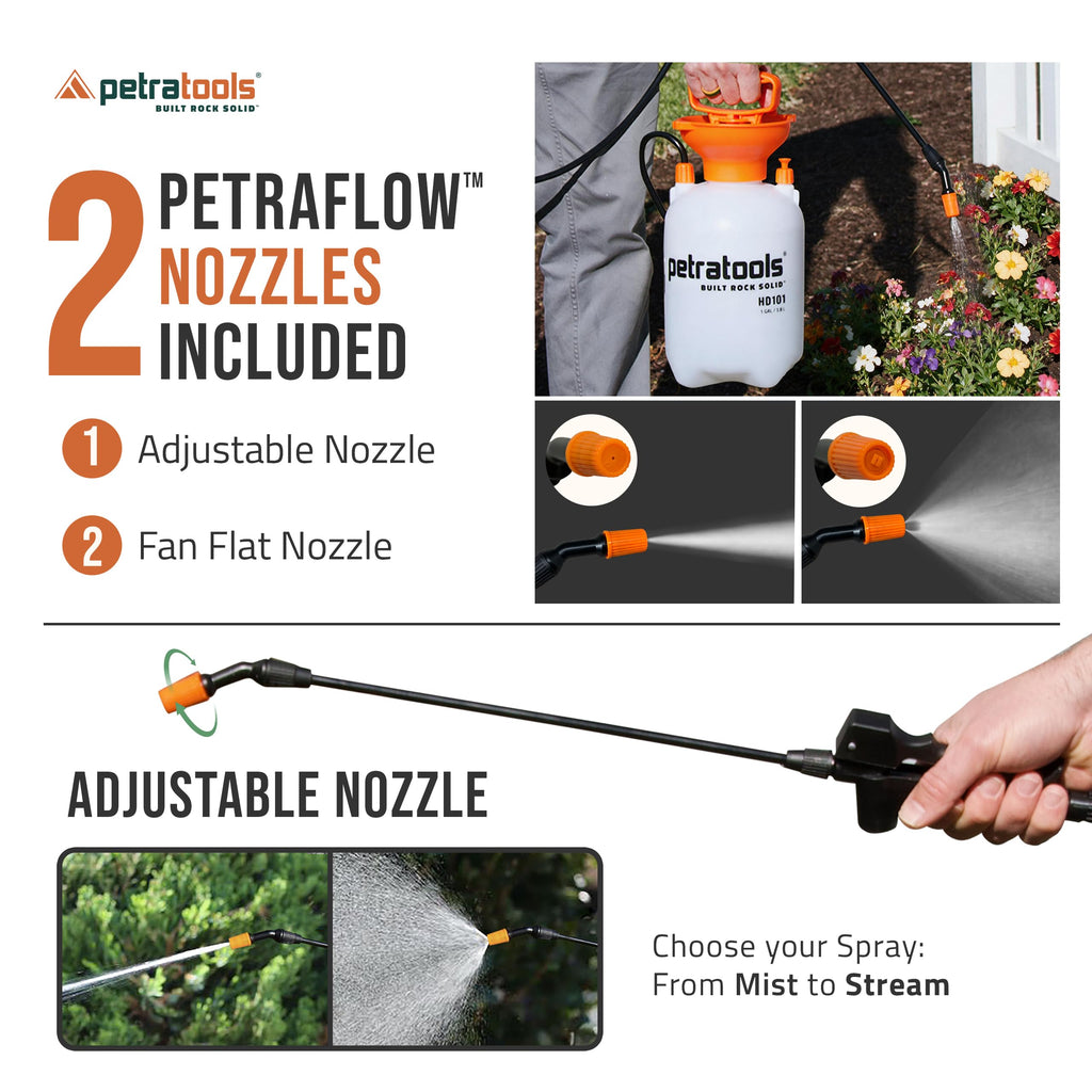 1 Gallon Garden Pump Sprayer with 52-in Hose & 2 Nozzles S195