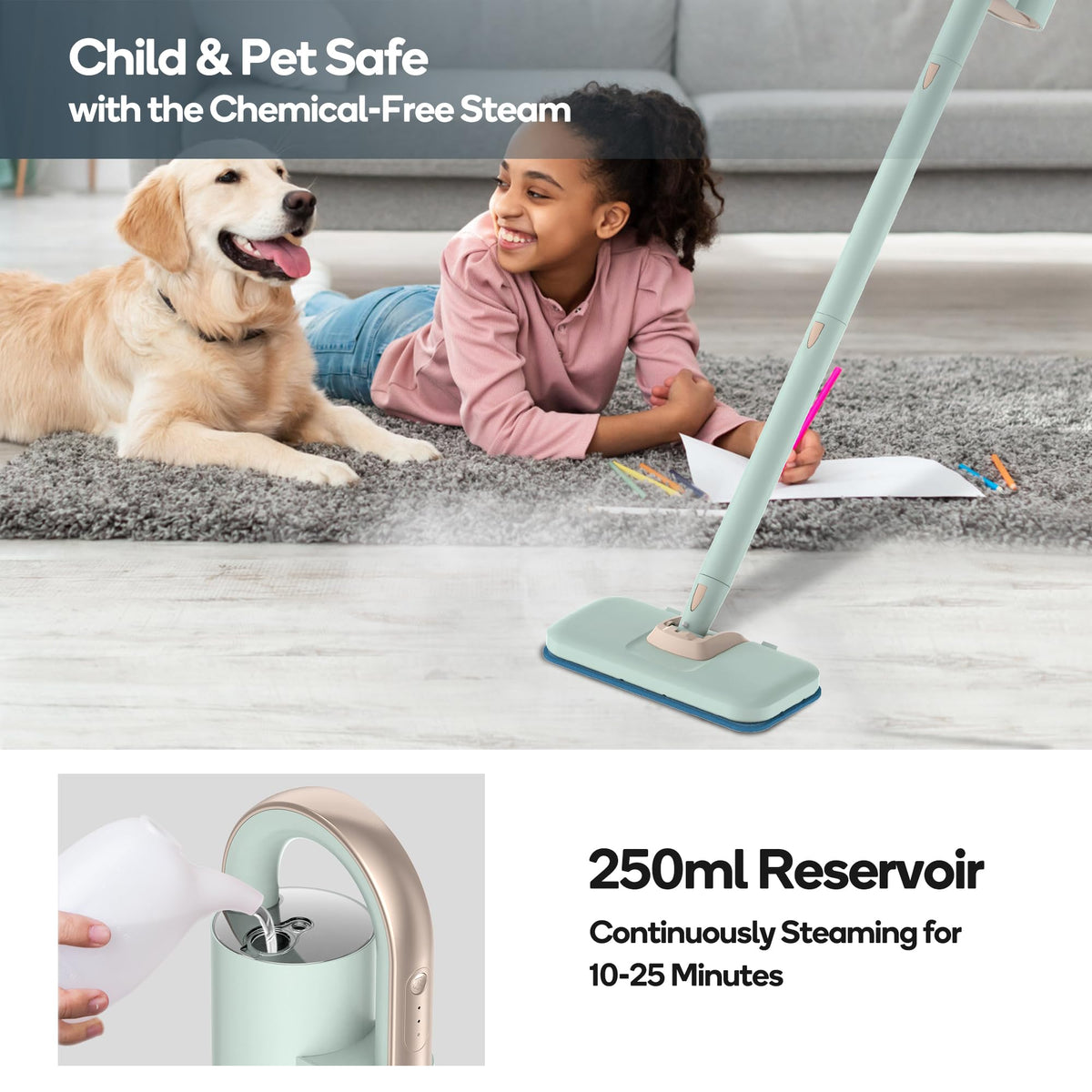 1200W Steam Mop & Handheld Cleaner G54861