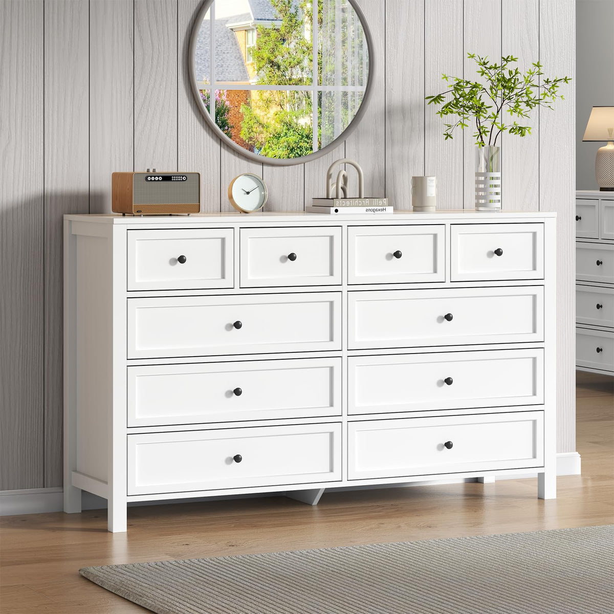White 10 Drawers Dresser W52344