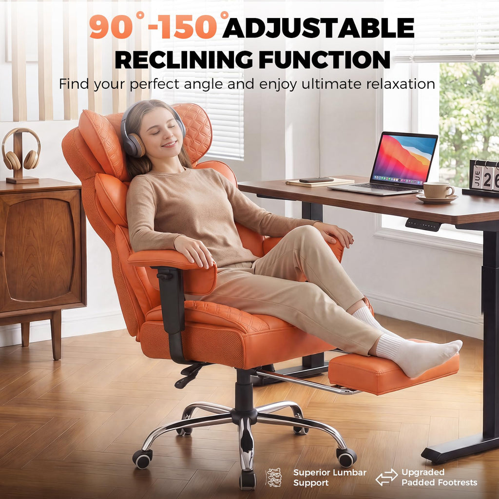 Big and Tall High Back Executive Chair with Footrest W319