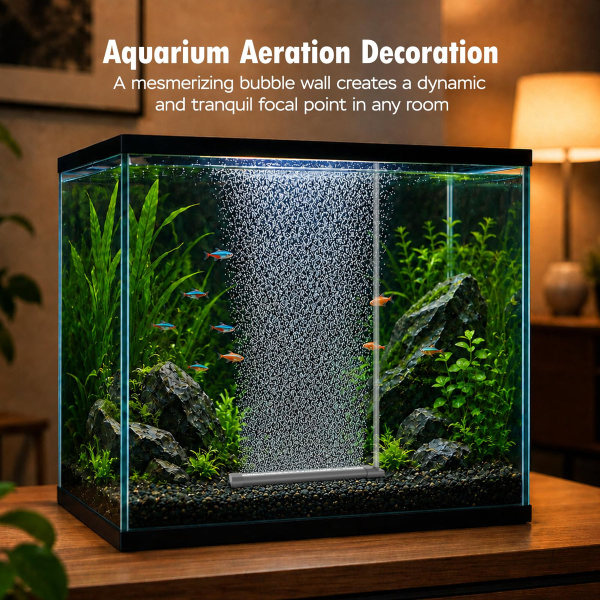 Aquarium Air Bubble Strip, Fine Bubble Wall Air Stone Bar (6.3 Inch) K835185