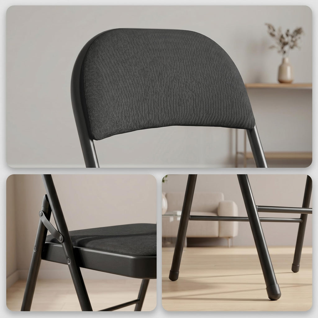 10 Pack Black Padded Folding Chairs U319