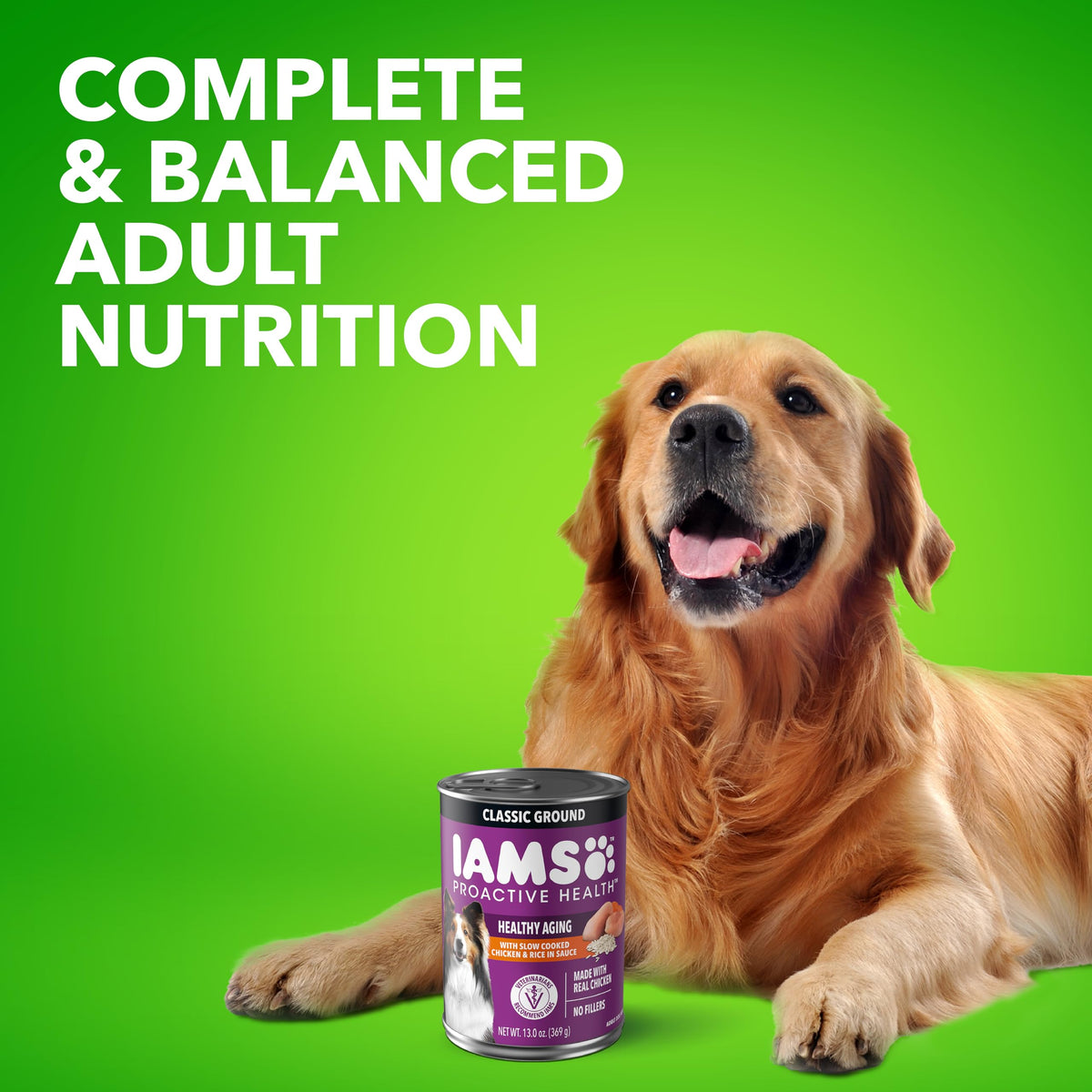 Senior Ground Wet Dog Food, Chicken, 13 oz, 12 Pack V7710