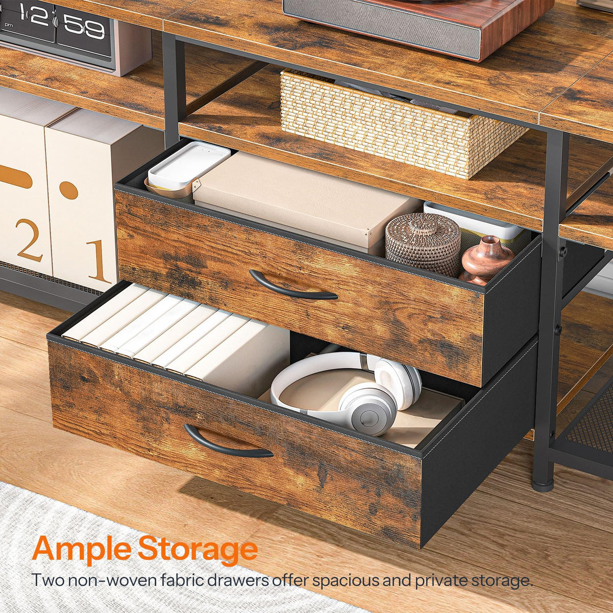 TV Stand with Power Outlet and LED Light U53931