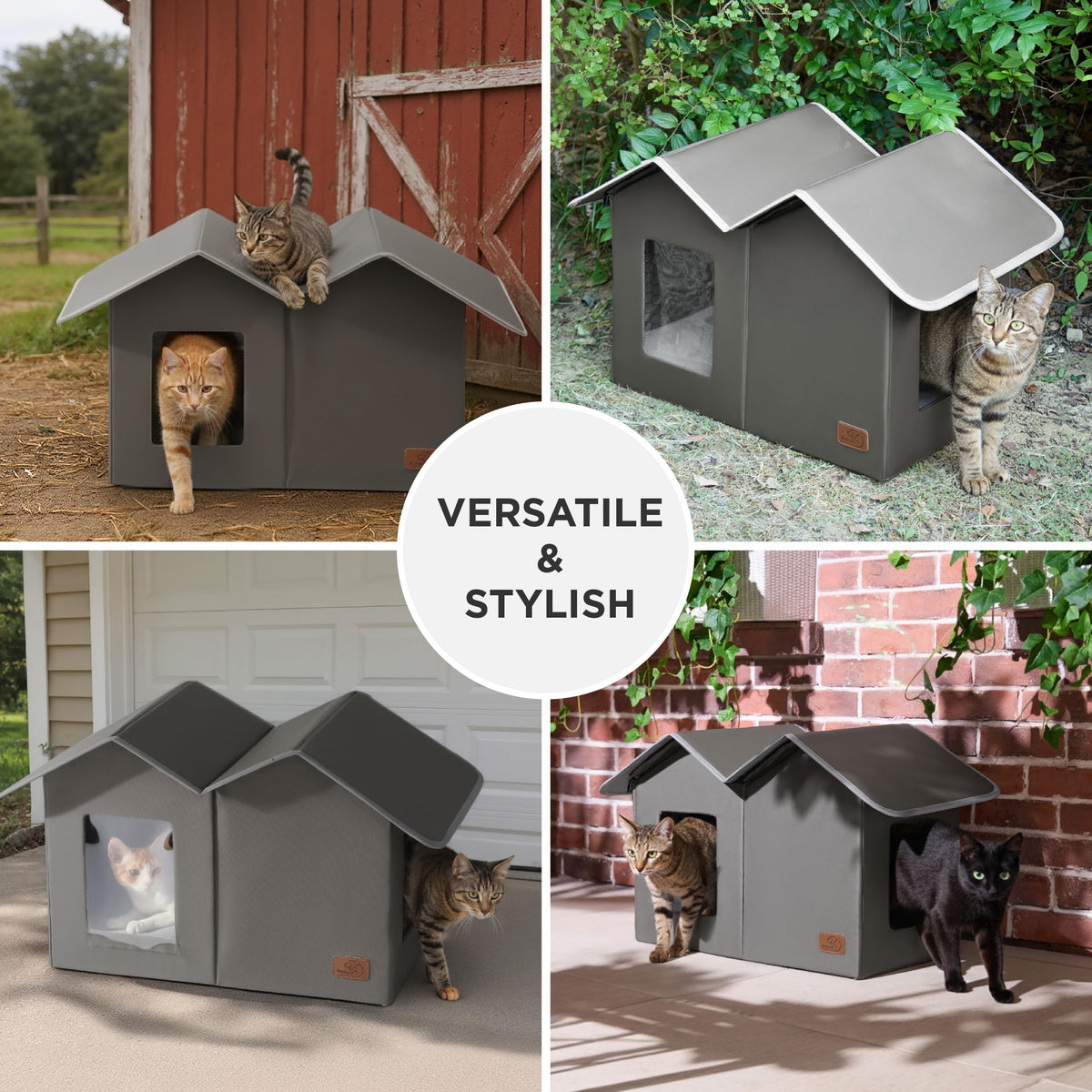 Weatherproof Outdoor Cat House with Raised Base N639