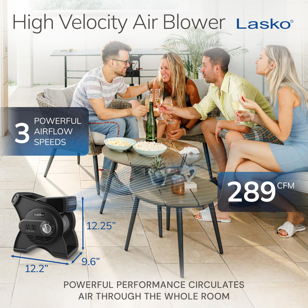 Black 12" Pivoting High Velocity Portable Utility Fan K766161