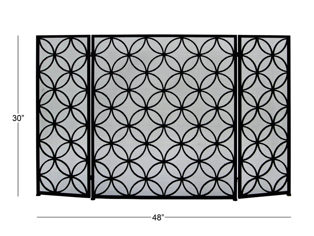 Black Metal Fireplace Screen U26129