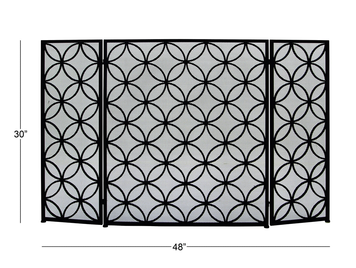 Black Metal Fireplace Screen U26129